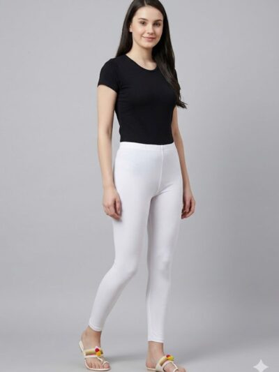 Ankle length leggings - White